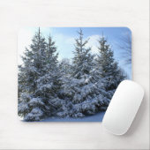 Schnee beladene immergrüne Gruppierung Mousepad (Mit Mouse)