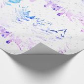 Schnee beladene weiße blaue lila rosa geschenkpapier (Ecke)
