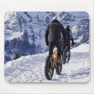 Schnee, Berg, Fett-Bike Mousepad