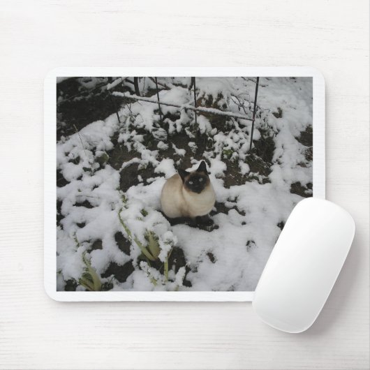 Schnee-Bilder, Schnee-Katze Mousepad (Mit Mouse)