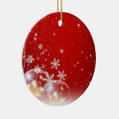 Schnee blättert am Weihnachten ab Keramikornament (Rechts)