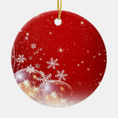 Schnee blättert am Weihnachten ab Keramikornament (Vorne)