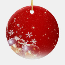 Schnee blättert am Weihnachten ab Keramikornament