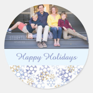 Schnee blättert Aufkleber ab