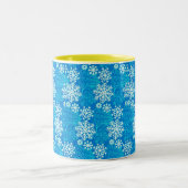 Schnee blättert WeihnachtsTasse ab Zweifarbige Tasse (Mittel)