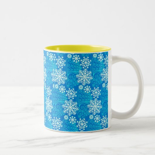 Schnee blättert WeihnachtsTasse ab Zweifarbige Tasse (Rechts)