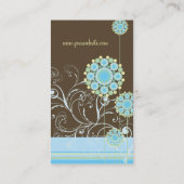Schnee-Blumen-Wirbelblaue Visitenkarte (Rückseite)
