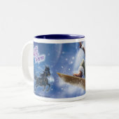 Schnee-Boarding Zweifarbige Tasse (Vorderseite Links)