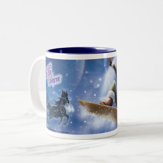 Schnee-Boarding Zweifarbige Tasse (Vorderseite Links)