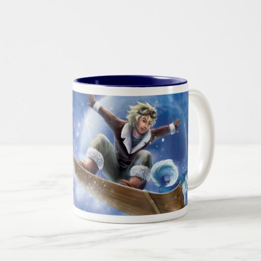 Schnee-Boarding Zweifarbige Tasse (VorderseiteRechts)