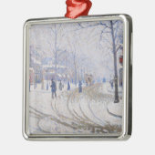 Schnee, Boulevard de Clichy, Paris, 1886 Ornament Aus Metall (Links)