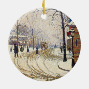 Schnee, Boulevard de Clichy, Paris von Paul Signac Keramik Ornament