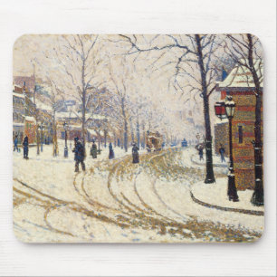 Schnee, Boulevard de Clichy, Paris von Paul Signac Mousepad