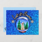 SCHNEE CAT XMAS Vielen Dank/Grüße/Einladung - BLAN Postkarte (Vorne/Hinten)