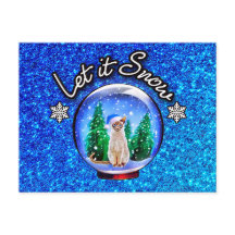 SCHNEE CAT XMAS Vielen Dank/Grüße/Einladung - BLAN