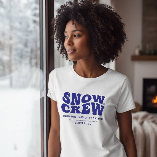 Schnee-Crew Winter-Familienurlaub-Trip Blau T-Shirt