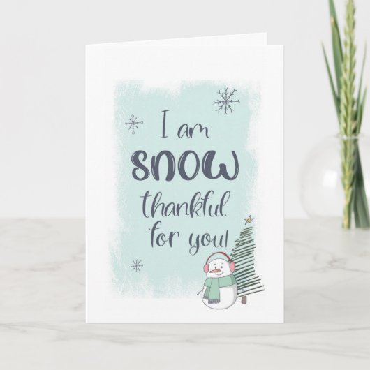 Schnee dankbar für Weihnachten Karte (Vorderseite)