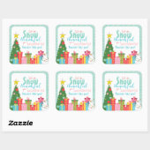 Schnee dankbare Lehrer Vielen Dank Quadratischer Aufkleber (Blatt)