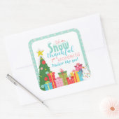 Schnee dankbare Lehrer Vielen Dank Quadratischer Aufkleber (Umschlag)