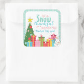Schnee dankbare Lehrer Vielen Dank Quadratischer Aufkleber (Tasche)