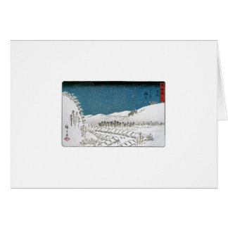 Schnee, der auf eine Stadt, Japan circa 1851-52