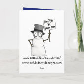 Schnee, der in Wirklichkeit warnt Feiertagskarte (Rückseite)