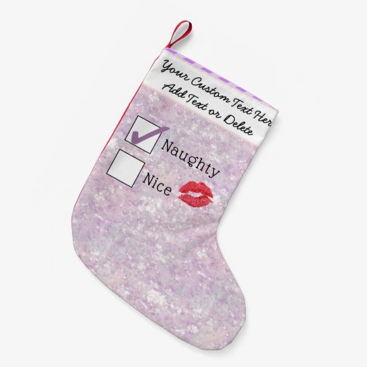 Schnee des Weihnachtsmanns oder des hübschen Glitz Kleiner Weihnachtsstrumpf (Vorderansicht (hängend))