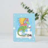 Schnee-Drache-Postkarte Postkarte (Stehend Vorderseite)