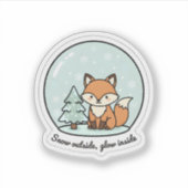 Schnee draußen, innen leuchtend Fuchs-Aufkleber | Aufkleber (Vorderseite)