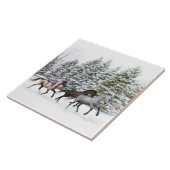 Schnee durch den Schnee - Laufende Pferde Fliese (Seite)