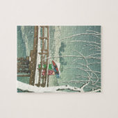 Schnee Edo-Fluss Hasui Kawase an der Puzzle (Horizontal)