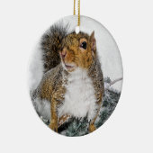 Schnee-Eichhörnchen Keramik Ornament (Rechts)