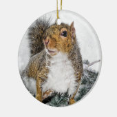 Schnee-Eichhörnchen Keramik Ornament (Links)