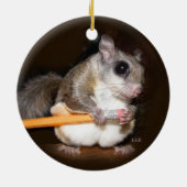 Schnee-Eichhörnchen Keramik Ornament (Hinten)