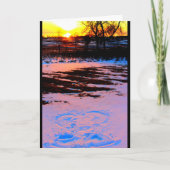 Schnee-Engel am Sonnenuntergang, der an Sie denkt Karte (Vorderseite)