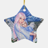 Schnee-Engel Keramik Ornament (Hinten)