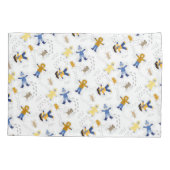 Schnee Engel Kinder mit Haustieren Kissen Fall Kissenbezug (Rückseite)