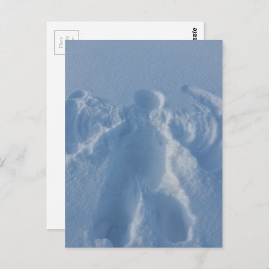 Schnee-Engel Postkarte (Vorne/Hinten)