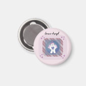 Schnee-Engel Rosa Magnet (Vorderseite/Rückseite)