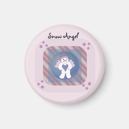 Schnee-Engel Rosa Magnet (Vorne)