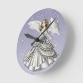 Schnee-Engel Runde Wanduhr (Winkel)