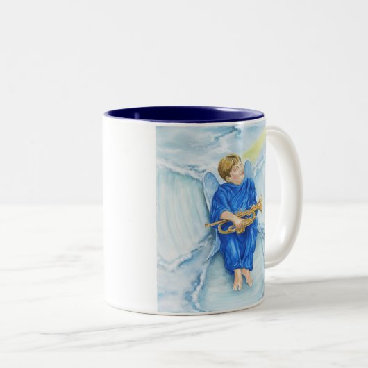 Schnee-Engel Zweifarbige Tasse (VorderseiteRechts)