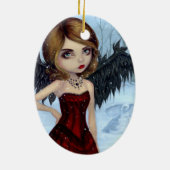 "Schnee-Engels-" Verzierung Keramikornament (Hinten)