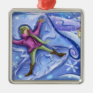Schnee-Engels-Weihnachtsverzierung Silbernes Ornament
