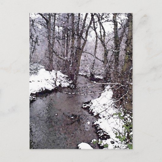 Schnee entlang des Flusses Postkarte (Vorderseite)