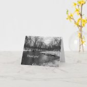 Schnee entlang James River Grayscale Danke Karte (Gelbe Blume)