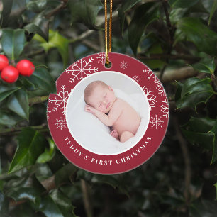 Schnee Erstes Weihnachtsfest des Kindes Keramik Ornament
