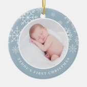 Schnee | Erstes Weihnachtsfest des Kindes Keramikornament (Vorne)