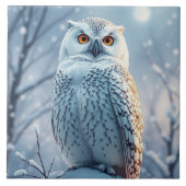 Schnee-Eule Halten oder entwerfen Sie Ihre eigene Fliese (Vorderseite)