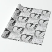 Schnee-Eule im Flug unterm Sternenhimmel Geschenkpapier (Ungerollt)